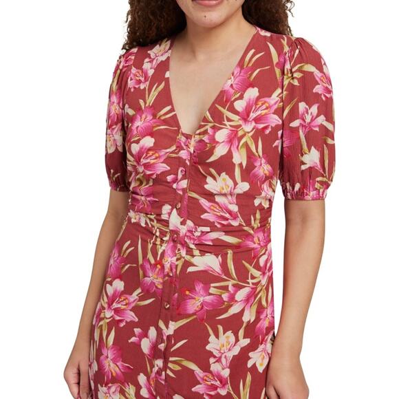 NWT Faherty Floral Red Floral Maxi Dress - Picture 3 of 7